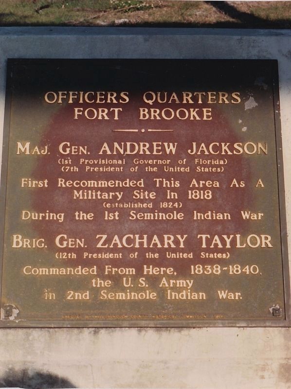 Original Officers Quarters Fort Brooke Marker image. Click for full size.