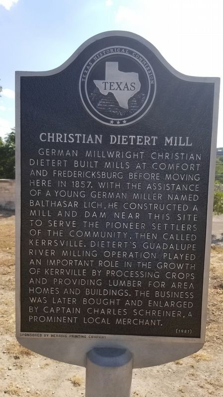 Christian Dietert Mill Marker image. Click for full size.