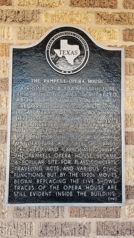 The Pampell Opera House Marker image. Click for full size.