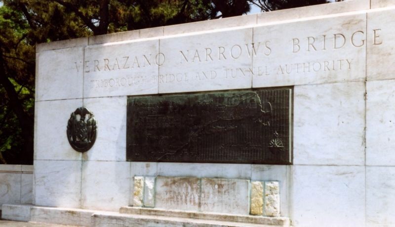 The Verrazano-Narrows Bridge commemoration image. Click for full size.