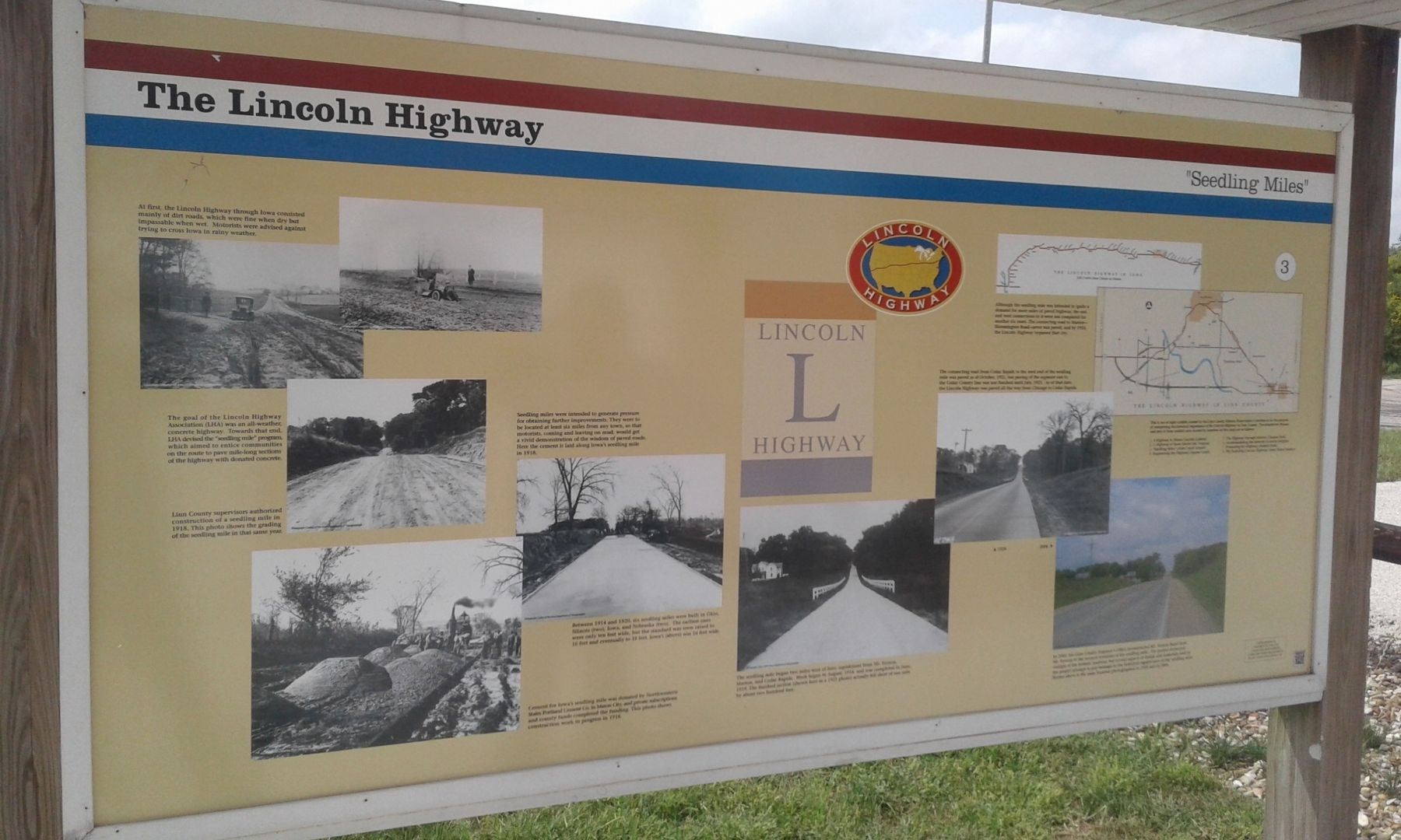 The Lincoln Highway 'Seedling Mile' Marker image. Click for full size.