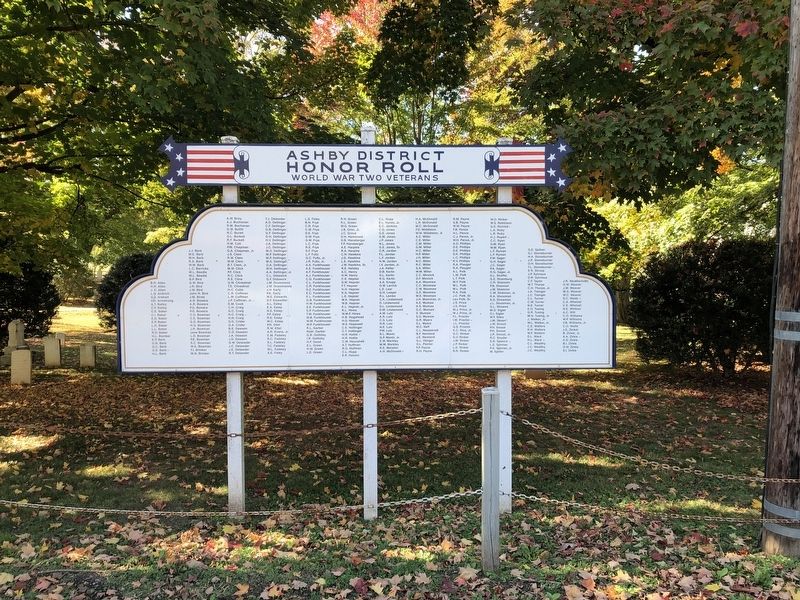 Ashby District Honor Roll Marker image. Click for full size.