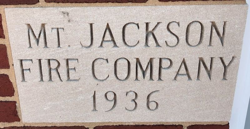 Mt. Jackson Fire Company building cornerstone image. Click for full size.