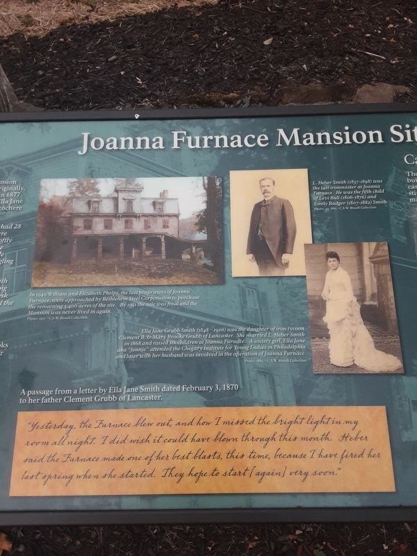 Joanna Furnace Mansion Site Marker image. Click for full size.