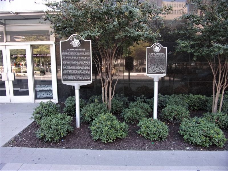 A. H. Belo Corporation Marker (on the right) image. Click for full size.