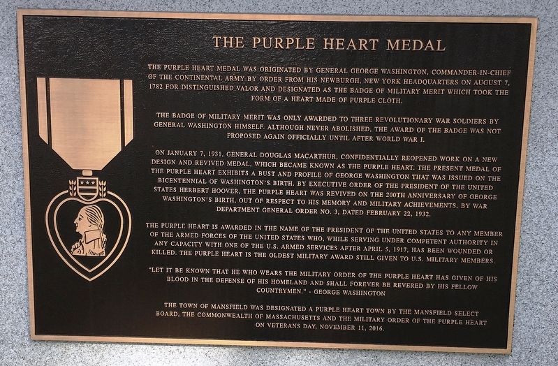 The Purple Heart Medal Marker image. Click for full size.