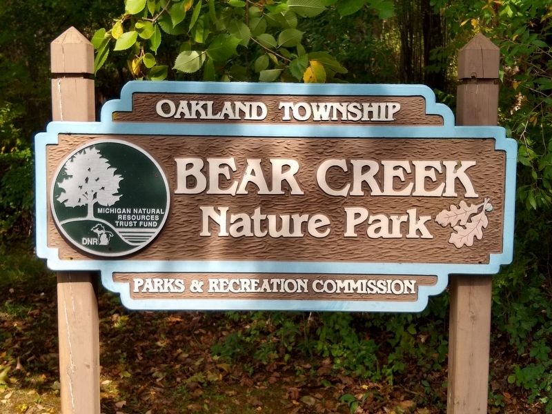 Bear Creek Nature Preserve Sign image. Click for full size.