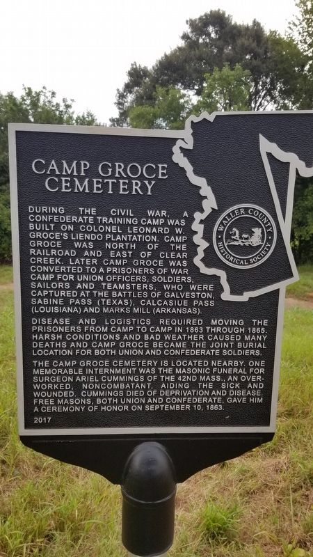 Camp Groce Cemetery Marker image. Click for full size.