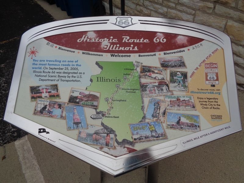 Historic Route 66 Illinois Marker image. Click for full size.