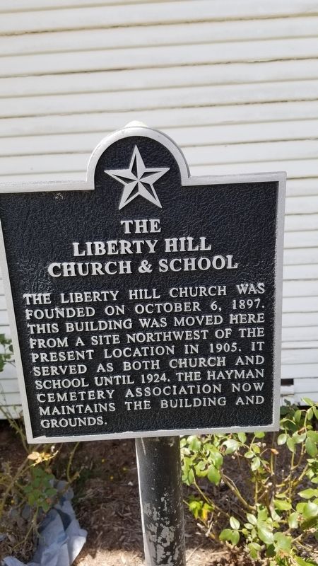 The Liberty Hill Church & School Marker image. Click for full size.