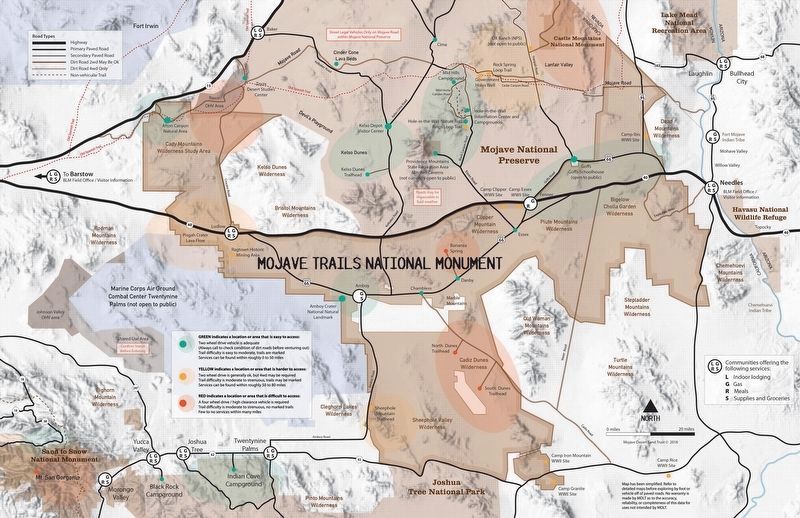 Mojave Trails National Monument road map image. Click for full size.