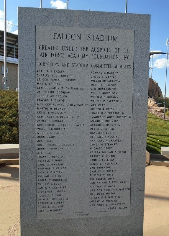 Falcon Stadium Committee Marker image. Click for full size.