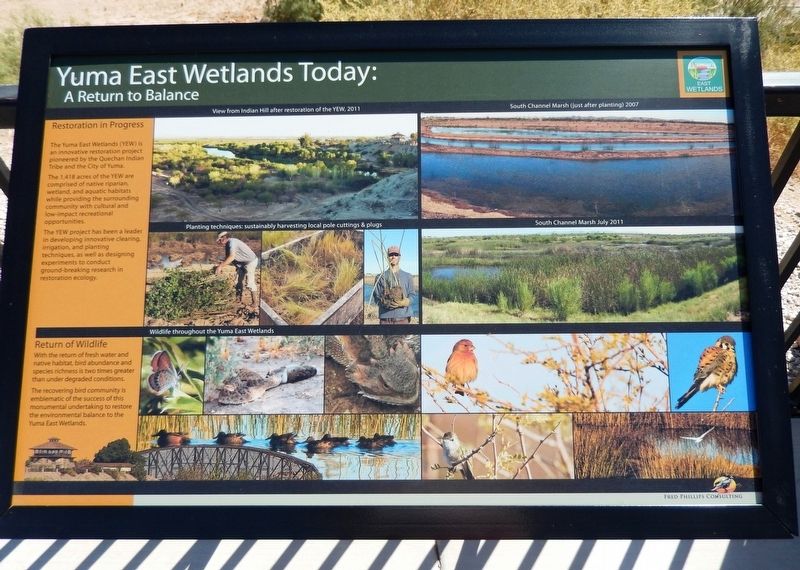 Yuma East Wetlands Today Marker. Click for full size. Yuma East Wetlands Today Marker image. Click for full size.