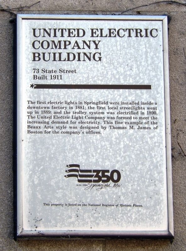 United Electric Company Building Marker image. Click for full size.