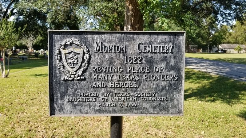 Morton Cemetery 1822 Marker image. Click for full size.