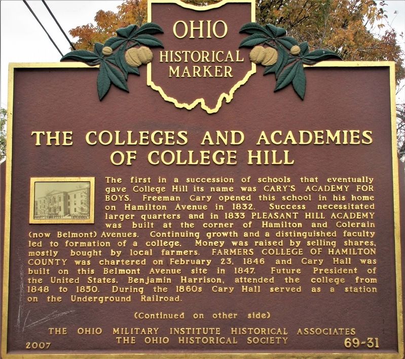 The Colleges and Academies of College Hill Marker image. Click for full size.