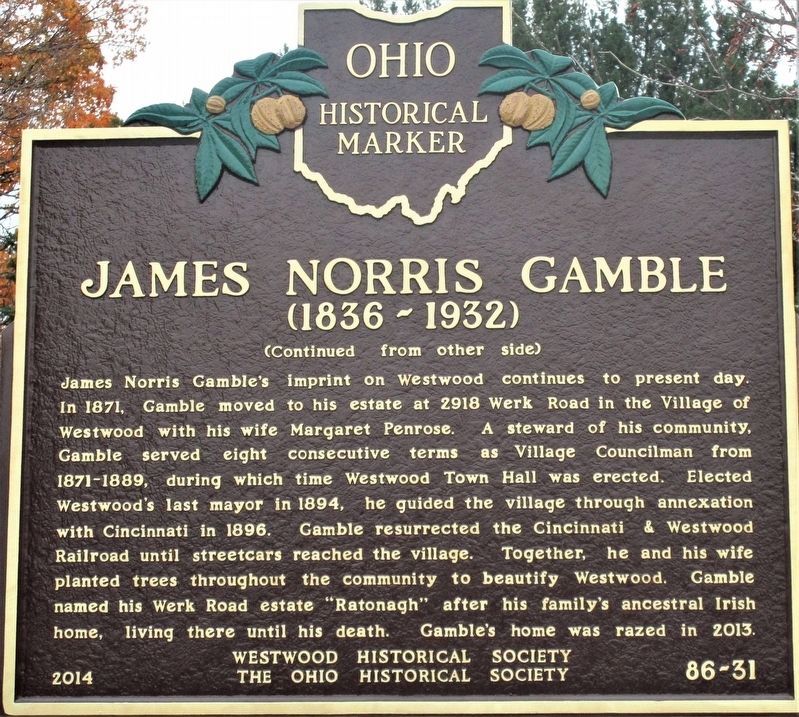 James Norris Gamble Marker image. Click for full size.