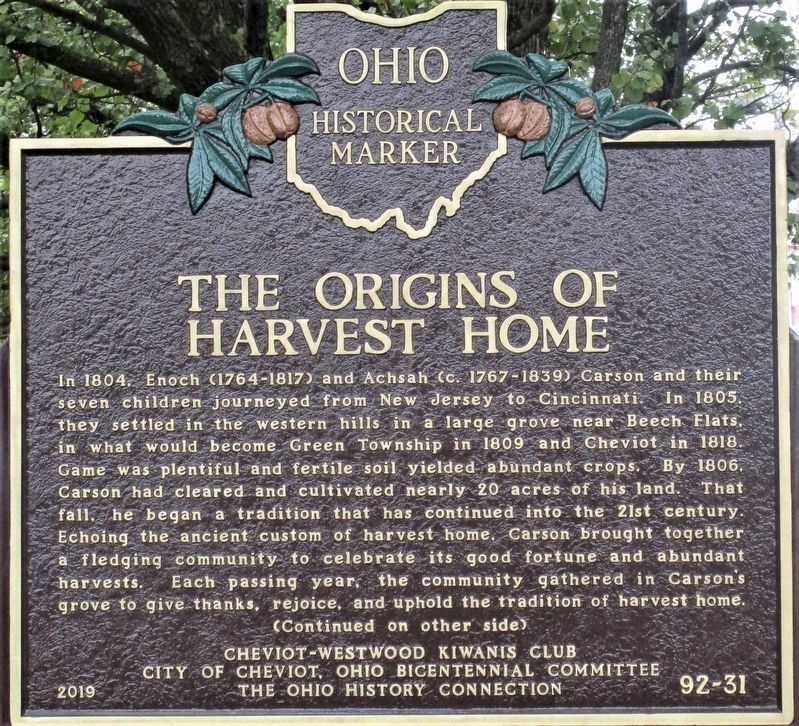 The Origins of Harvest Home Marker. Click for full size. The Origins of Harvest Home Marker image. Click for full size.