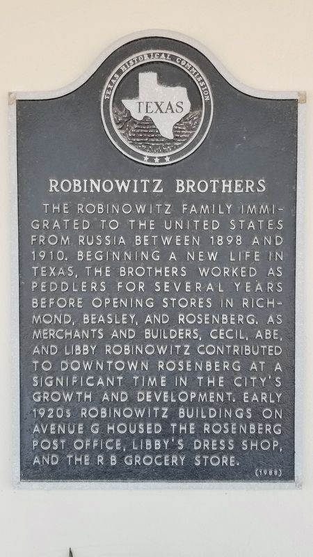 Robinowitz Brothers Marker image. Click for full size.