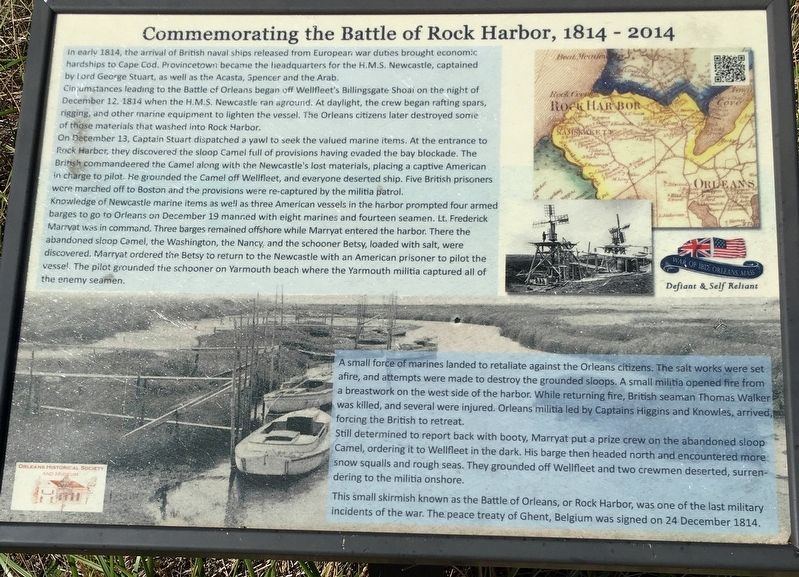Commemorating the Battle of Rock Harbor Marker image. Click for full size.