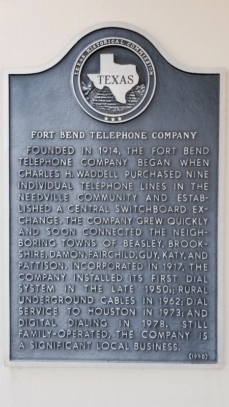 Fort Bend Telephone Company Marker image. Click for full size.