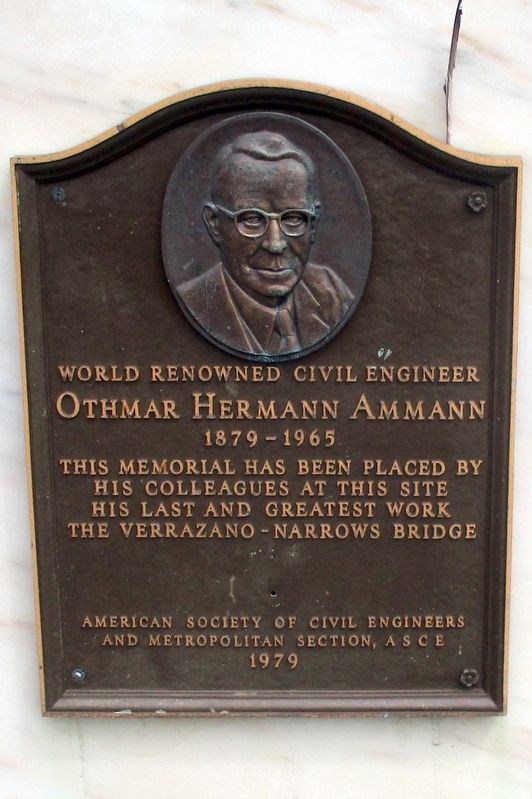 Othmar Hermann Ammann plaque image. Click for full size.