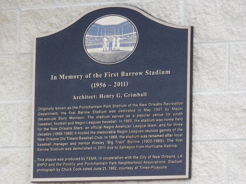 In Memory of the First Barrow Stadium Marker image. Click for full size.