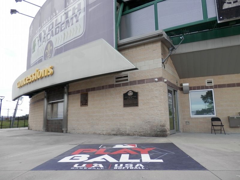 In Memory of the First Barrow Stadium Marker. Click for full size. In Memory of the First Barrow Stadium Marker image. Click for full size.