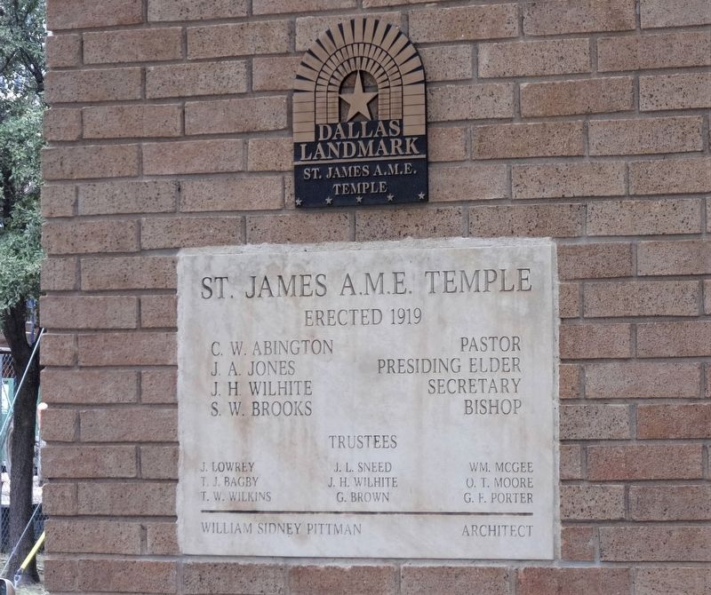 St. James African Methodist Episcopal Church cornerstone. Click for full size. St. James African Methodist Episcopal Church cornerstone image. Click for full size.