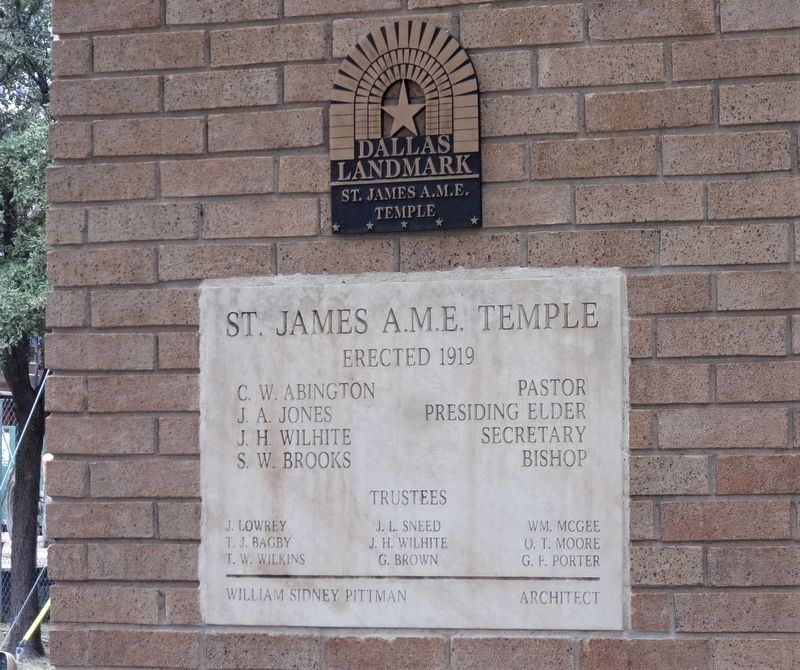 St. James African Methodist Episcopal Church cornerstone image. Click for full size.