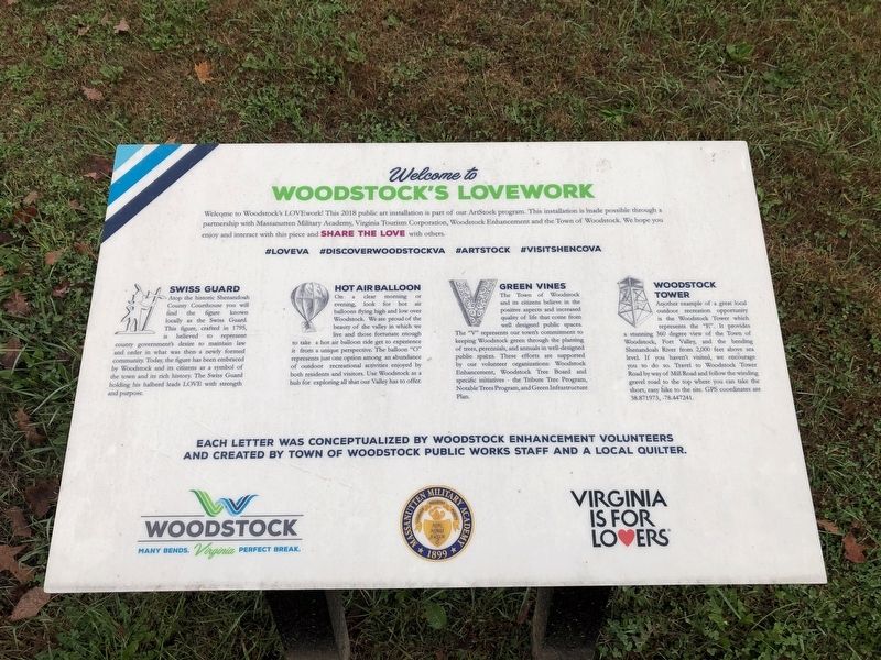 Welcome to Woodstock's Lovework Marker image. Click for full size.