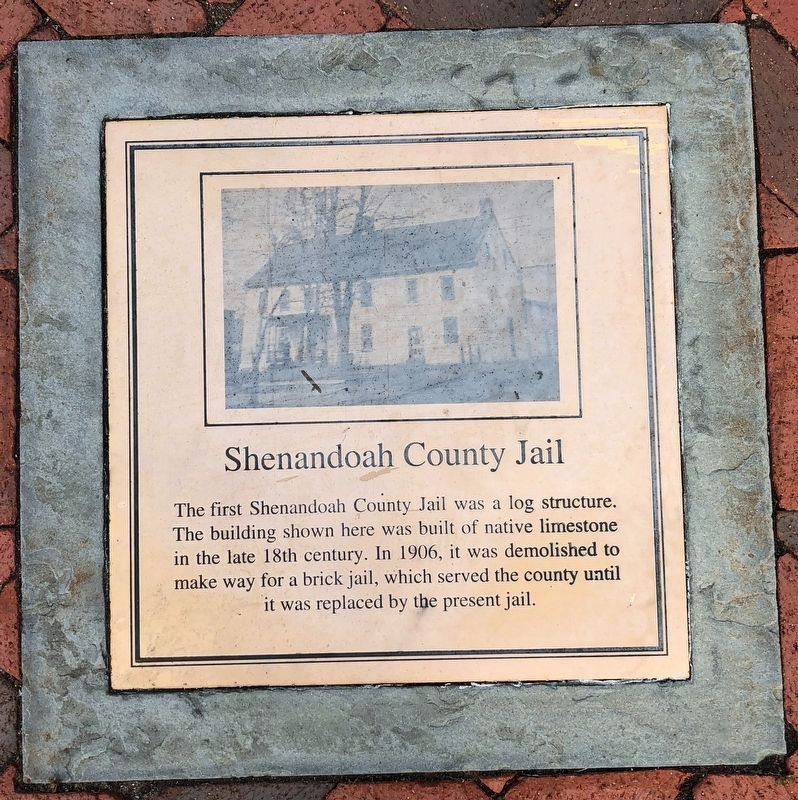 Shenandoah County Jail Marker image. Click for full size.