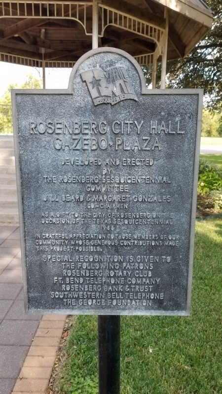 Rosenberg City Hall Gazebo Plaza Marker image. Click for full size.