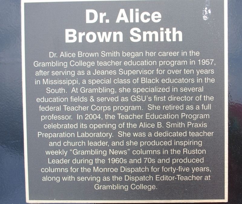 Dr. Alice Brown Smith Marker image. Click for full size.