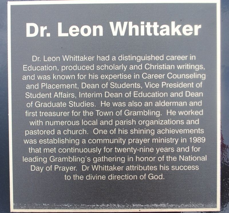 Dr. Leon Whittaker Marker image. Click for full size.