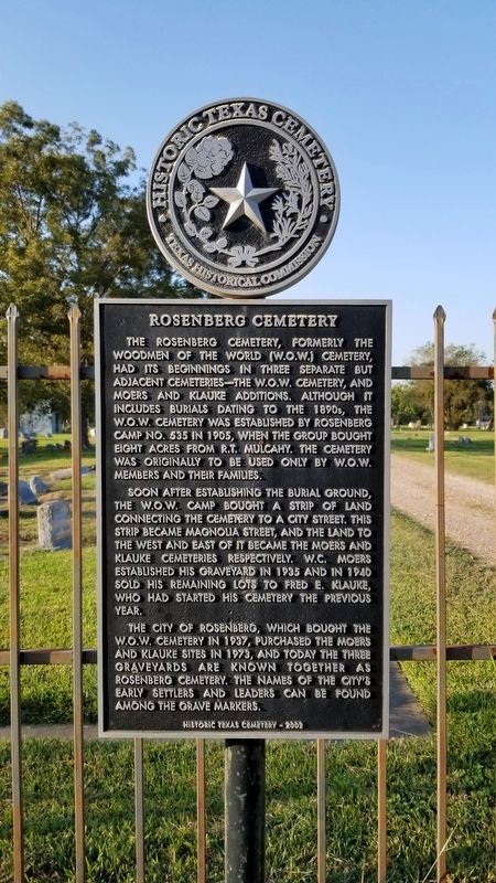 Rosenberg Cemetery Marker image. Click for full size.