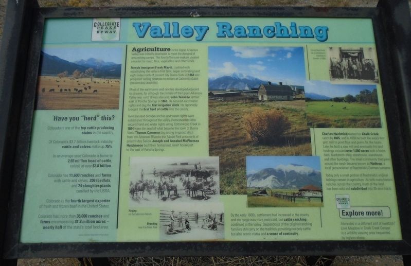 Valley Ranching Marker. Click for full size. Valley Ranching Marker image. Click for full size.