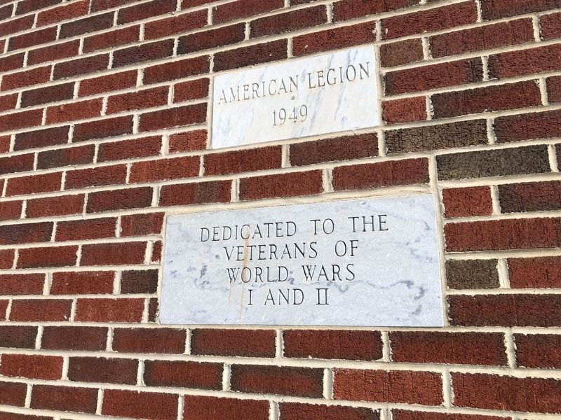 Plaques for the American Legion and World Wars I and II. Click for full size. Plaques for the American Legion and World Wars I and II image. Click for full size.