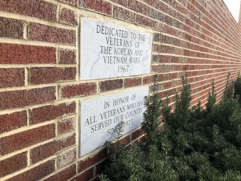 Plaques for the Korean and Vietnam Wars and the Veterans since 1975. Click for full size. Plaques for the Korean and Vietnam Wars and the Veterans since 1975 image. Click for full size.
