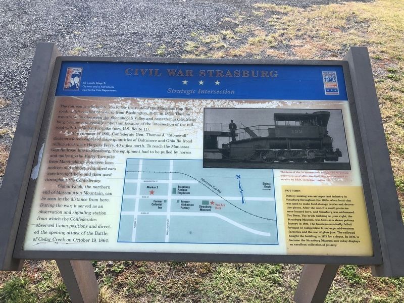 Civil War Strasburg Marker. Click for full size. Civil War Strasburg Marker image. Click for full size.
