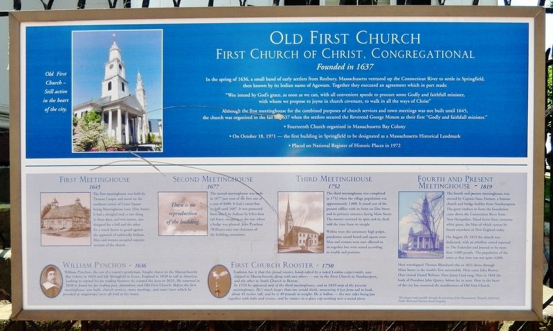 Old First Church Marker image. Click for full size.