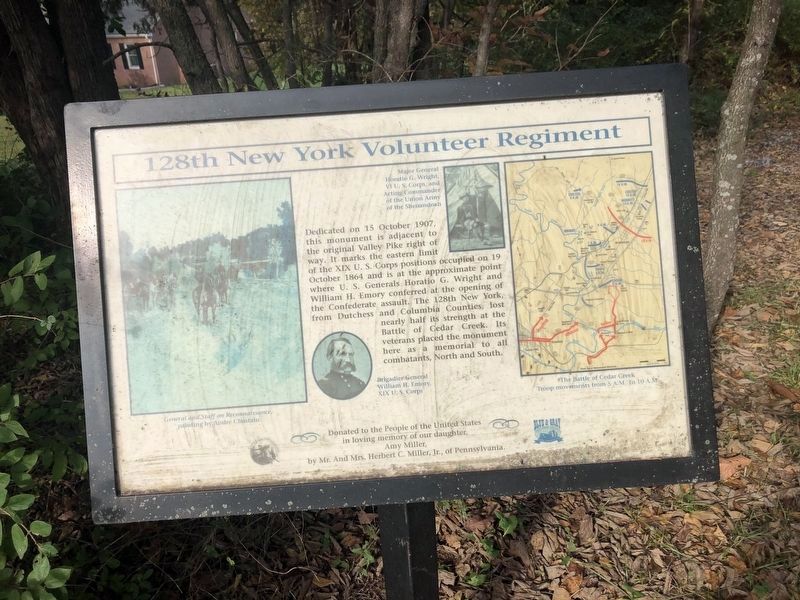 128th New York Volunteer Regiment Marker. Click for full size. 128th New York Volunteer Regiment Marker image. Click for full size.