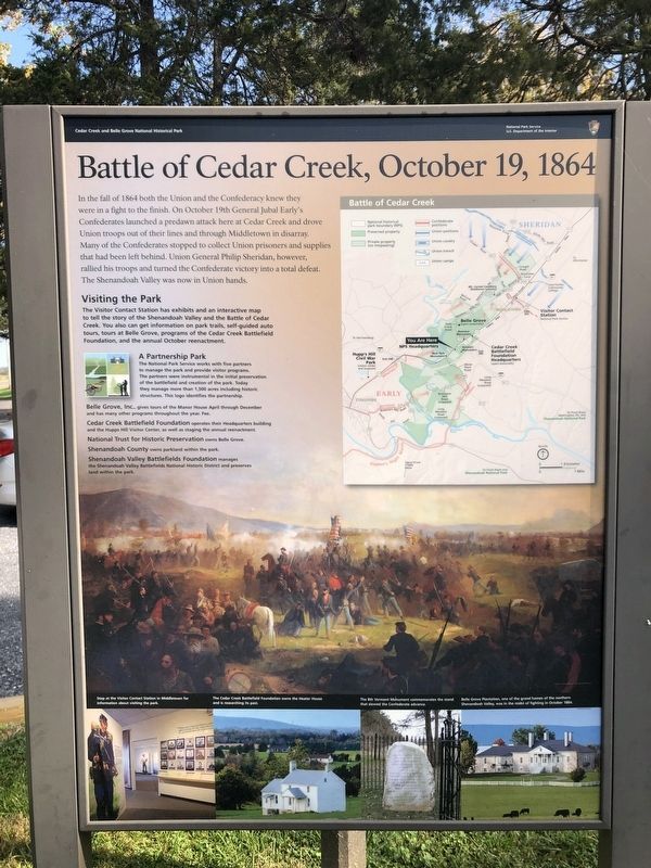 The Shenandoah Valley / Battle of Cedar Creek, October 19, 1864 Marker image. Click for full size.
