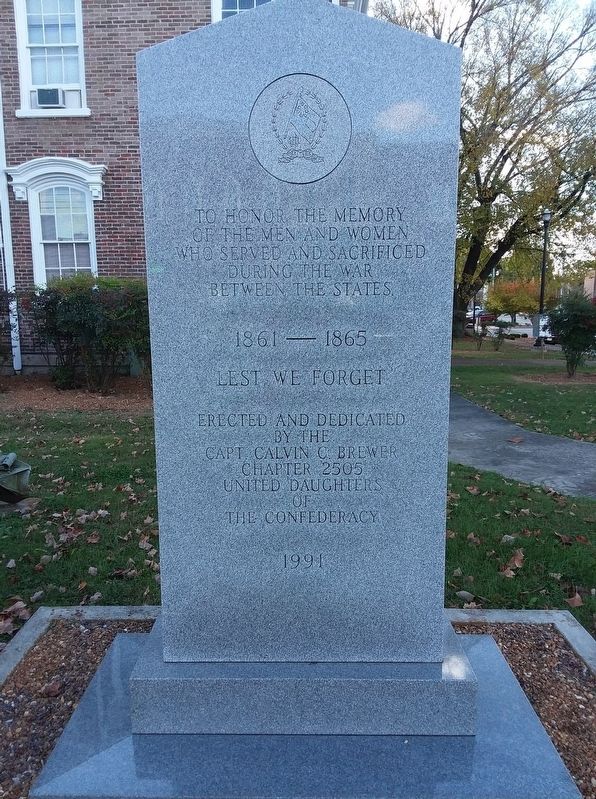 To Honor the memory of the men and women who served and sacrificed during the war between the states Marker image. Click for full size.
