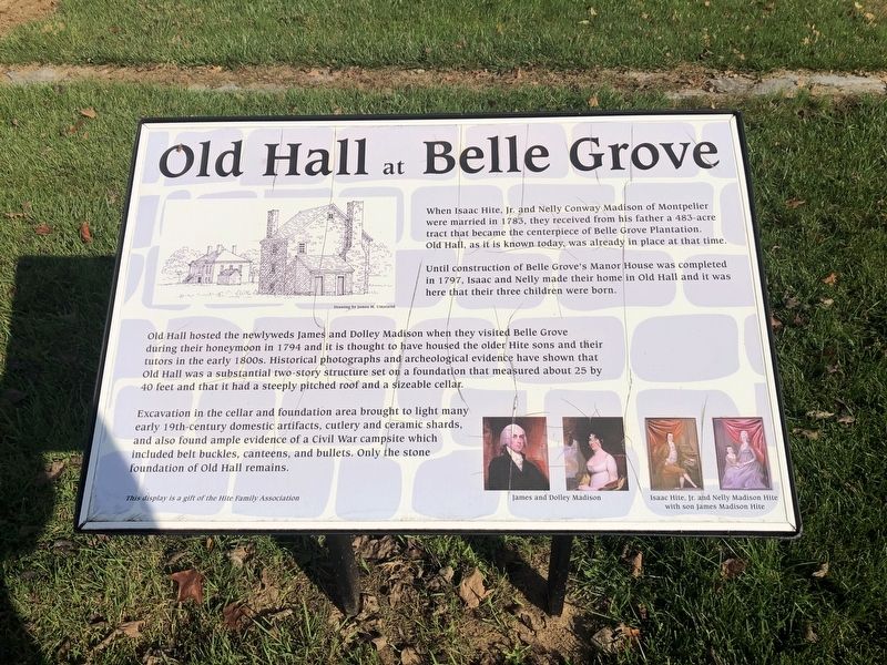 Old Hall at Belle Grove Marker image. Click for full size.