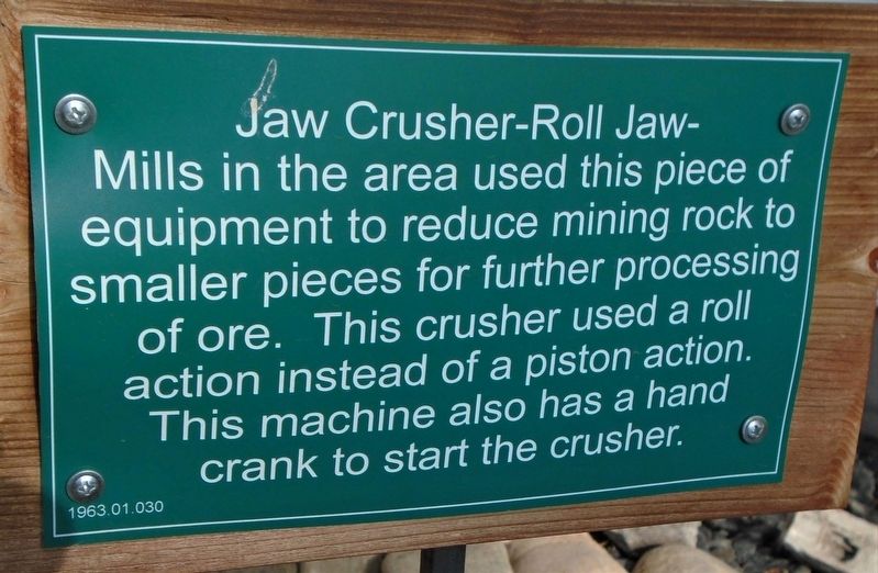 Jaw Crusher-Roll Jaw- Marker image. Click for full size.