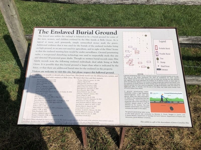 The Enslaved Burial Ground Marker. Click for full size. The Enslaved Burial Ground Marker image. Click for full size.