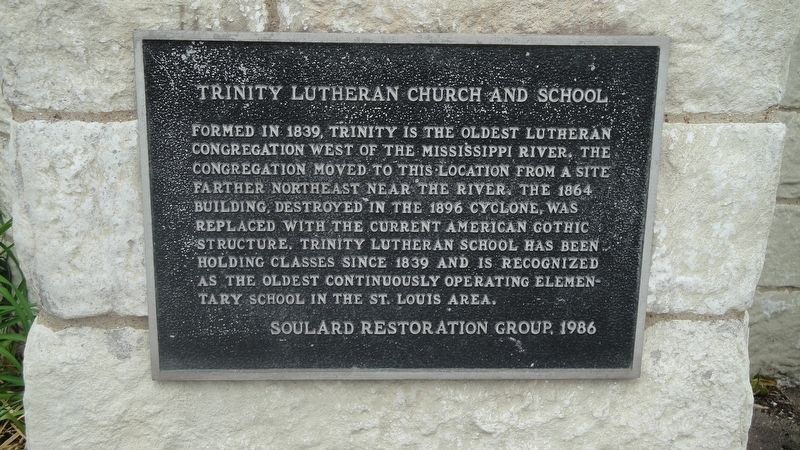 Trinity Lutheran Church and School Marker image. Click for full size.