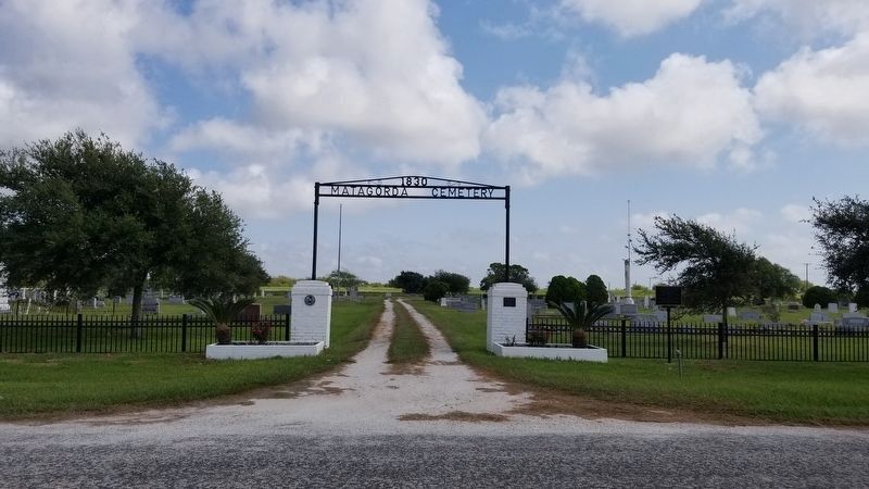 Matagorda Cemetery front gate image. Click for full size.