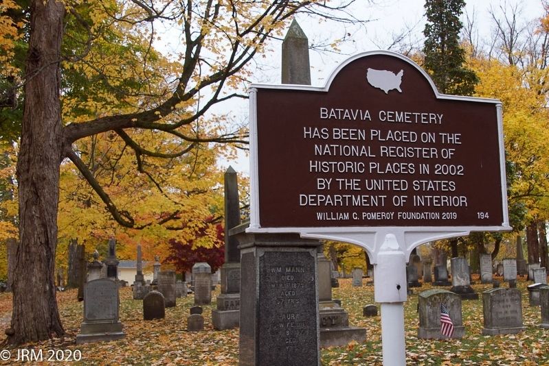 Batavia Cemetery Marker Obverse image. Click for full size.
